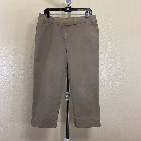 Ann Taylor Signature Tan Crop Pants Size 8 - Picture 1 of 9